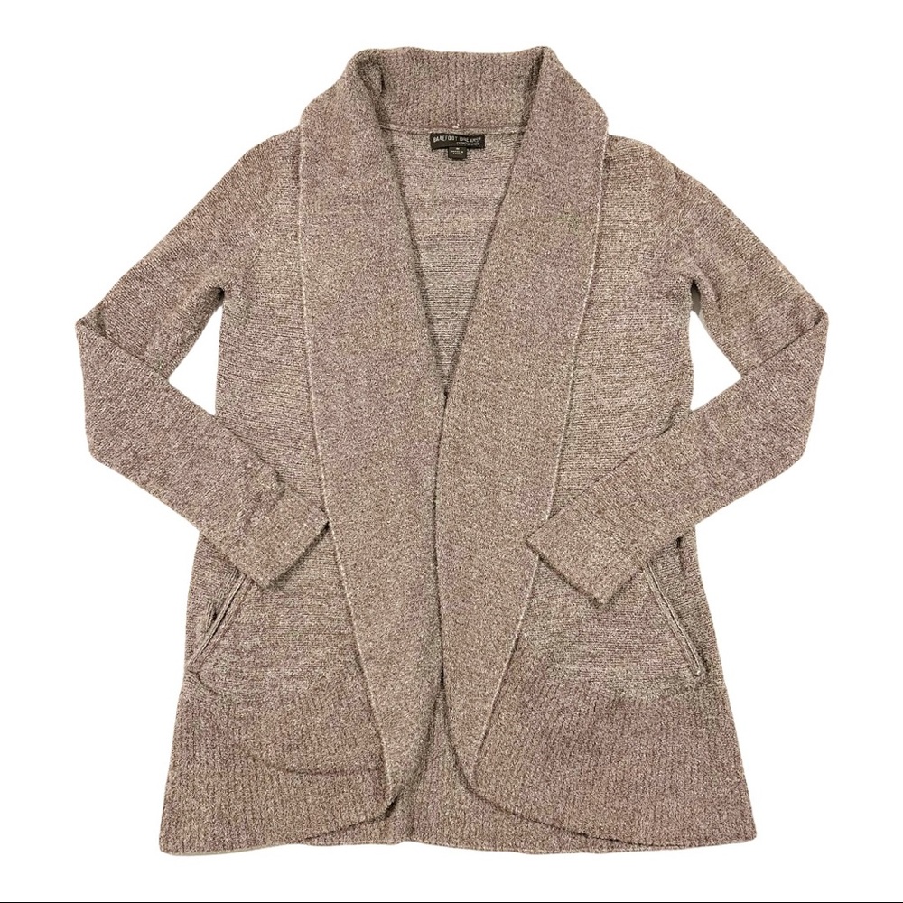 Barefoot Dreams CozyChic Lite Circle Cardi Cardigan Medium Oatmeal Taupe Marl